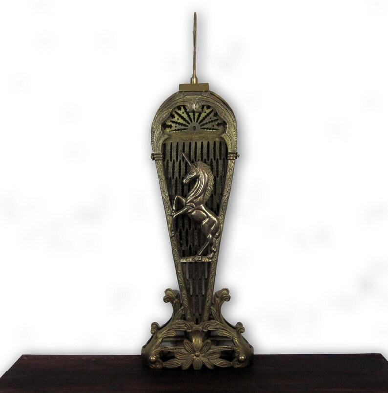 Vintage Brass Unicorn Motif Fireplace Screen Etsy