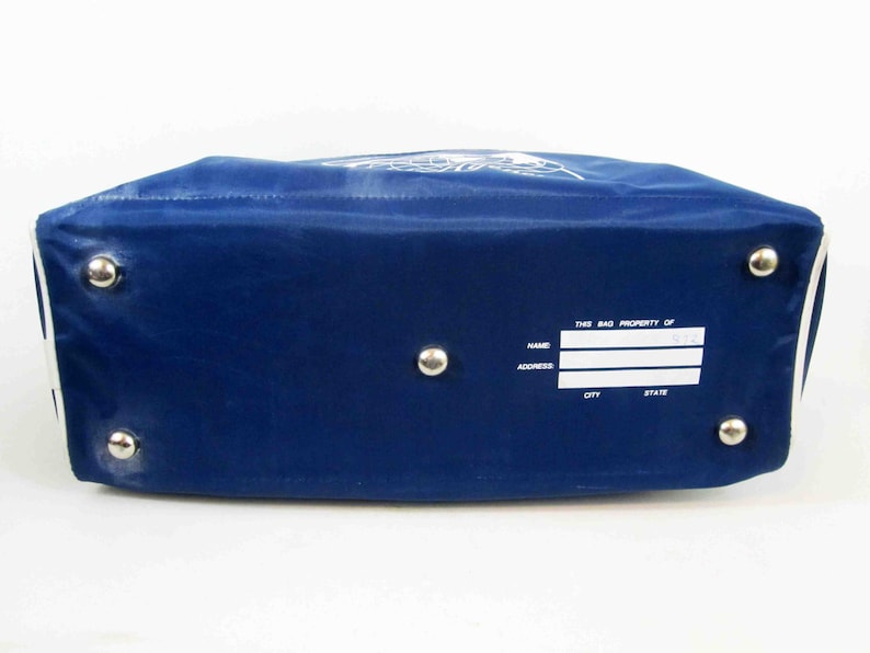 1960/'s Tote Carry-On Bag in Blue and White from AAA World Travel Agency.