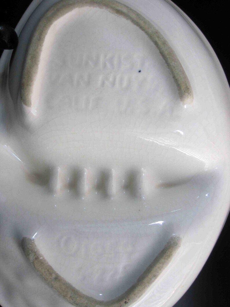 White w Multi Colored Accents. 1950/'s California Pottery Ashtray