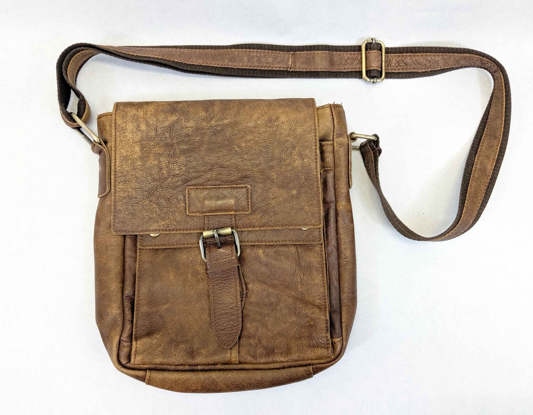 1980's Leather Cross-body Carryall Bag - Etsy