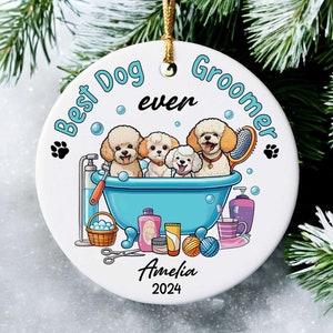 Pet Groomer's Chrstmas Gft Ornament - Dog Lover Gft - Holday