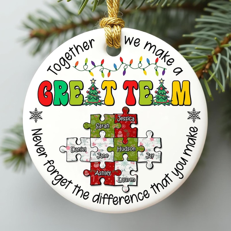 Team Christmas Ornament 2024, Custom Team Name Ornament, Coworker Christmas Gift, Thank You Gifts, Office BFF Ornament, Best Team Gift