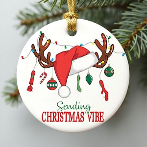 Sending Christmas Vibes Ornaments, Funny Adult Christmas Ornament, Adult Humor Gag Gift, Inappropriate Christmas Gift, Gift For Friends