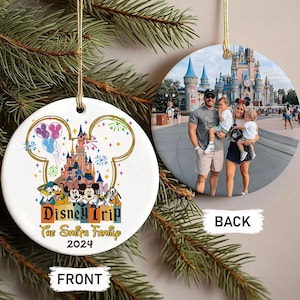 Personalized Disney Family Trip 2024 Ornament, Mickey Ornament, Disneyland Family Trip, Family Keepsake Gift,  Family Vacation Ornament