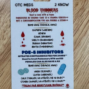 Suffixes and OTC Meds Reference Badge Card