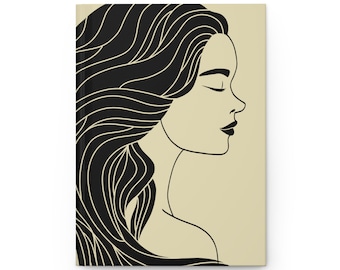 Lady Face Graphic Hardcover Journal - Wellness & Therapy Notebook
