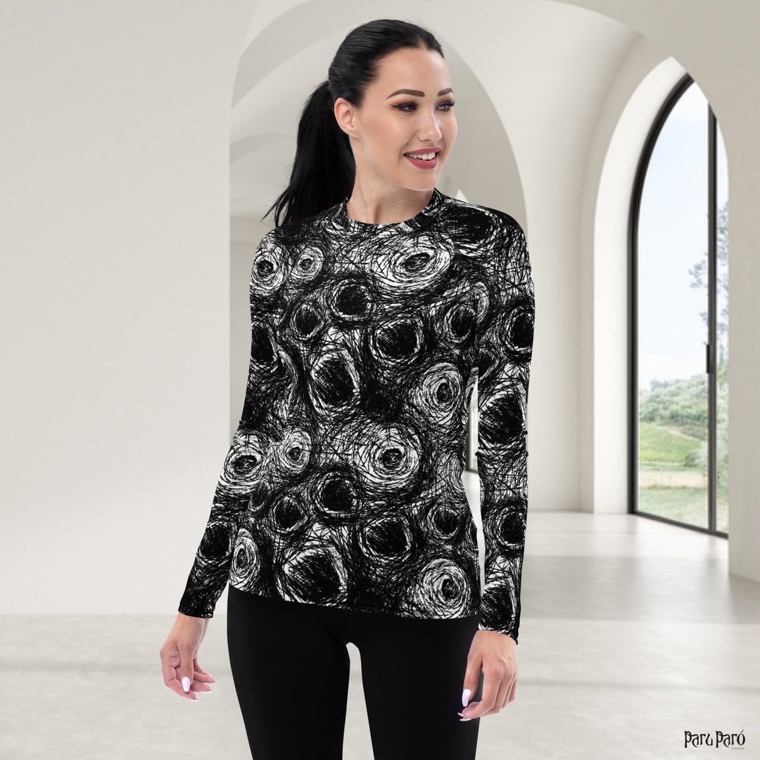 Bird's Nest Rash Guard, Women's Long Sleeve Workout Shirt, BJJ, Yoga - Etsy