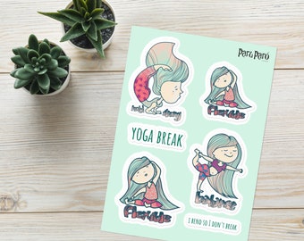 Yoga Pose Sticker Sheet – Mindfulness & Wellness Art