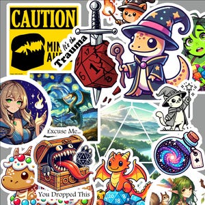 Mystery D&D-stickers: gamercadeau, notebooksticker