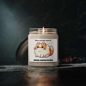 Cat Lover Candle, Funny Gift for Cat Lovers, Kitty Home Decor, 9oz Soy Candle, Cute Cat Design