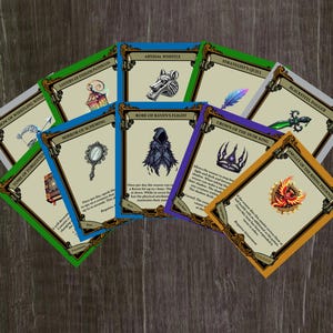 Cartes d'objets magiques du M&D | illustrées M&D | Outils de DM D&D | Armes du MDN
