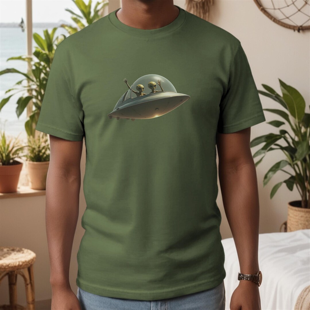 Alien Spaceship Adventure UFO Cartoon Design Extraterrestrial Humor T ...