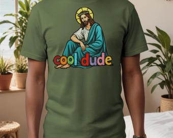 Camiseta cristiana divertida con diseño de Jesús, genial, única y religiosa