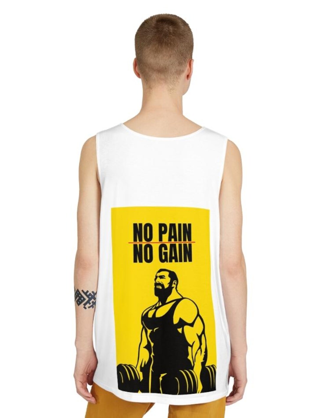 Body Builder Gym Tank Top, No Pain No Gain Workout Muscle Training, Men ...