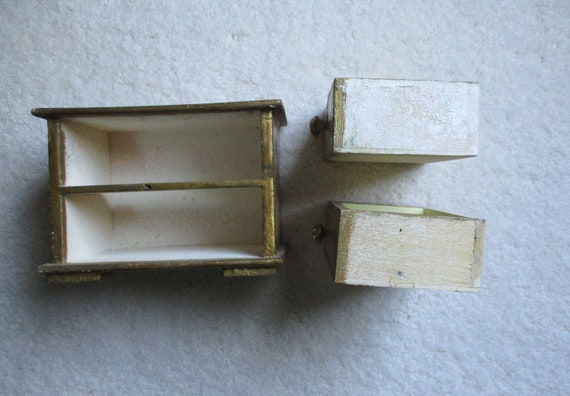 Vintage Florentine Footed Two Drawer Jewelry Box … - image 7