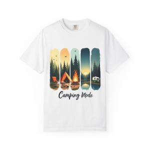 Nature Camping Watercolor T-Shirt, Outdoor Adventure Tee, Campfire S&#39;mores Shirt, Forest Wildlife Top, Unisex Graphic Tee, Camping Lover