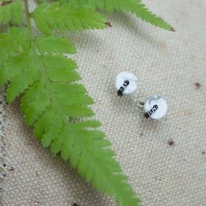 Tiny Silver Stone Studs, Gold Filled Studs, Howlite Jewelry, Circle Stud Earrings, Howlite Earrings, Stone Post Earrings, Friend Gift,
