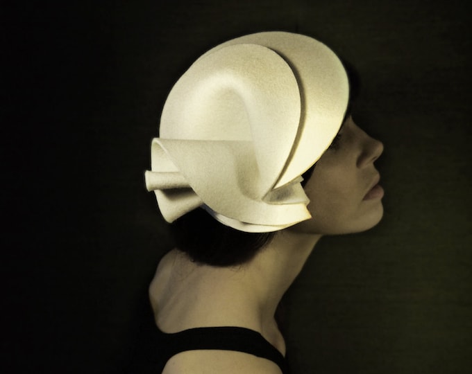 Cream Felt Hat/cloche the Protection Series Made to Order Etsy