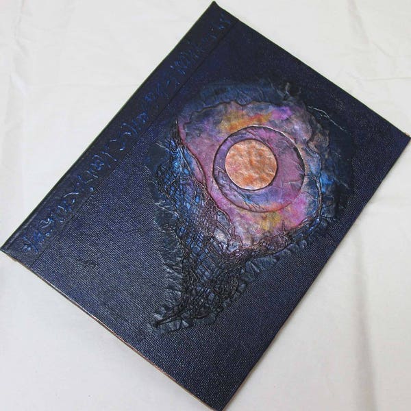 Handmade Refillable Journal Eclipse Navy textured 8x6 Original travellers notebook hardcover fauxdori