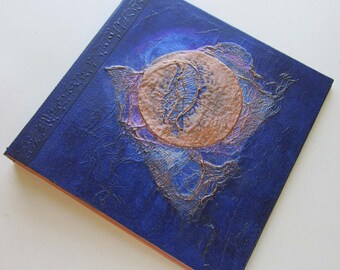 Handmade 8x8 Journal Blue Moon Original Refillable fauxdori travelers notebook