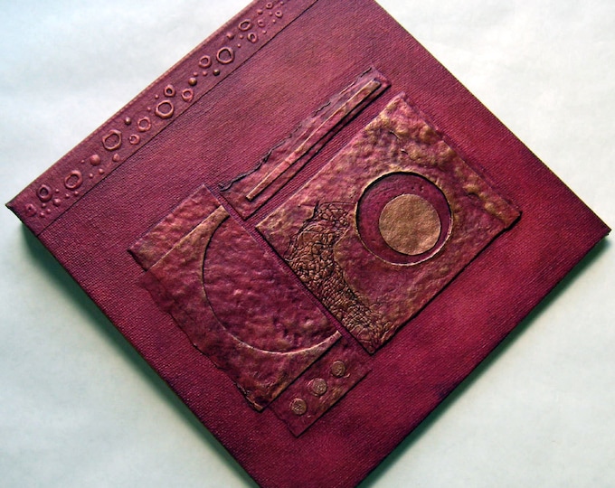 Handmade Journal Distressed Red Copper Lunar Refillable 8x8 Original