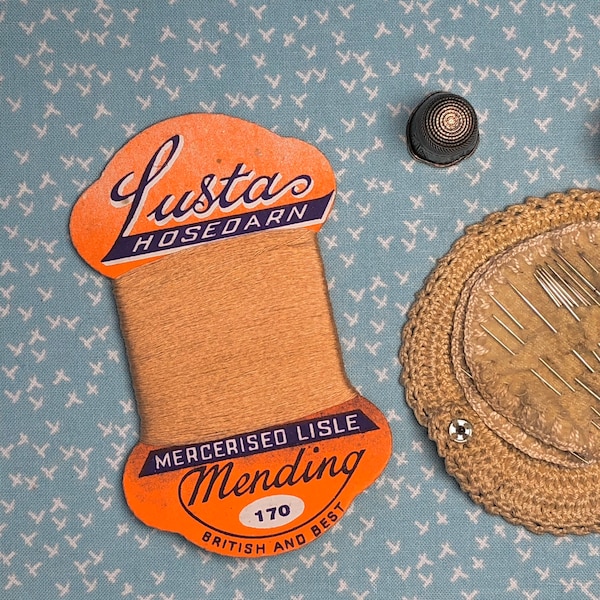 Vintage Darning Thread, Lusta Hosedarn Mercerised Lisle for Darning, 1940s/1950s for Vintage Stocking Repairs.