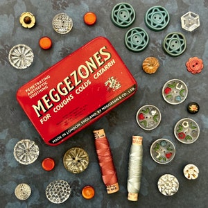 Lovely Vintage Tin filled with Haberdashery and Vintage Buttons