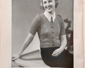 Second Munrospun Knitting Book, Vintage 1930s Knitting Patterns