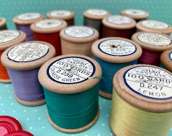 COLOURS 200-299 - Vintage Dewhursts Sylko 40wt - Wooden 100yd Reels