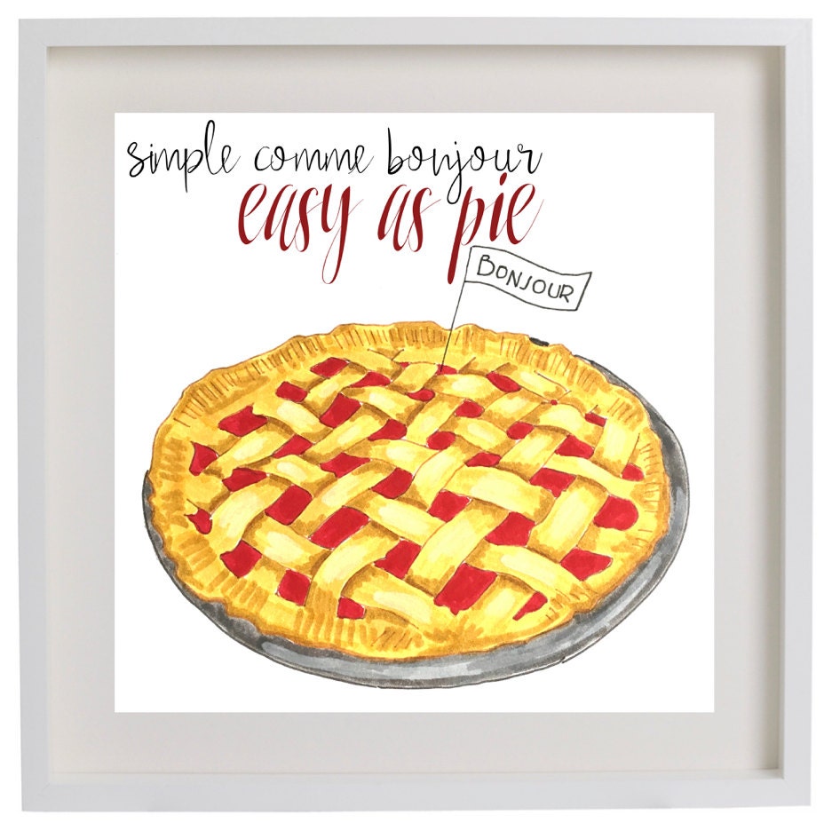 Art Print Pie Bonjour French And English Etsy