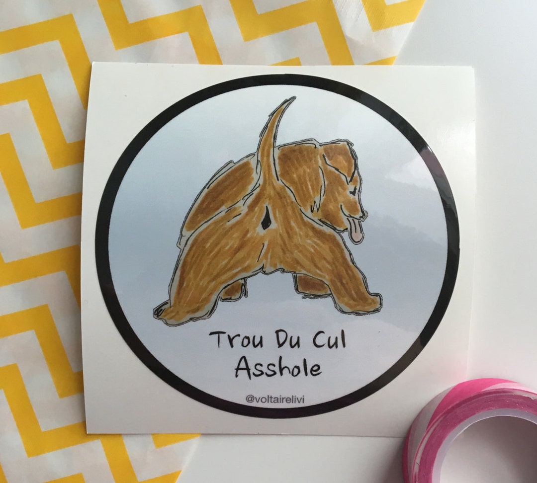 Asshole Trou Du Cul French Anglais Autocollant Sticker Etsy