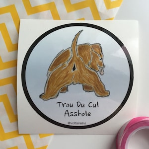 Asshole Trou du cul  French Anglais autocollant sticker