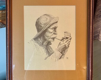 Vintage Nautical Fisherman Print by Joni PTL Eareckson Tada, Framed Art