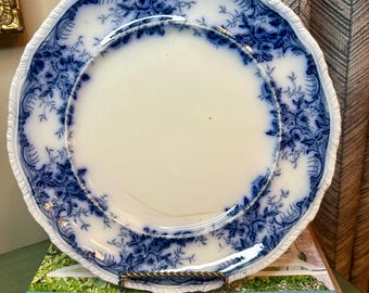Antique Flow Blue “Fenton” Dinner Plate
