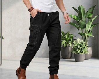 Mens Cargo Pants, Plus Size Mens Pants, Relaxed Fit Pants, Trendy Comfy Streetwear Pockets Pants