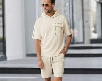 Men's Hooded Cotton Shorts Set: Summer Street Style Outfit