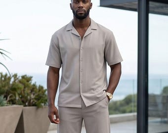 Men's Polo Shirt & Shorts Set, 2 Piece Summer Outfit, Casual Men's Matching Set, Men's Summer Clothing, Vacation Outfit