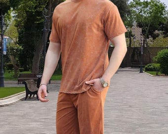 Men's Cotton Lycra Shorts Set: Casual Summer Outfit, Two Piece Set