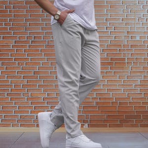 Pantalon droit en mélange de viscose pour hommes : pantalon de survêtement décontracté et confortable image 11