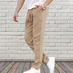 Men&#39;s Muslin Fabric Casual Joggers, Comfy and Casual Sweatpants, Cozy Men&#39;s Sweatpants, Men&#39;s Fashion pants, Men&#39;s Jogger, Cozy Casual Style