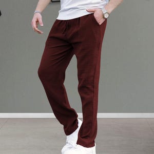 Muslin Fabric Men's Casual Trousers | Relaxed Fit Lightweight Cotton Summer Style image 11