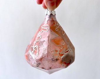 Glass Ornament - Hand Painted, One of a Kind Holiday Decoration