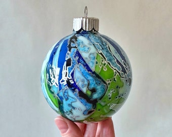 Bright Hand Painted Christmas Ornament - Ready to Ship