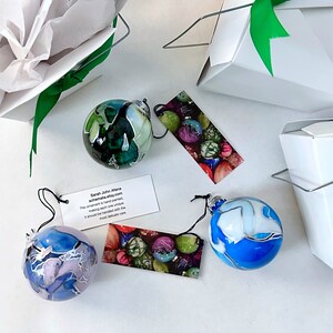 Glass Christmas Ornament Colorful Hand Painted Holiday Decoration image 10