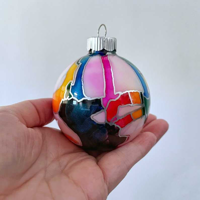 Colorful Hand Painted Contemporary Holiday Decoration image 2