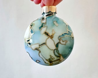 Colorful Hand Painted Glass Ornament - Ready to Ship