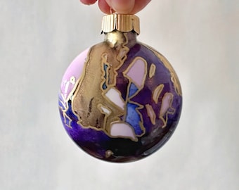 Colorful Hand Painted Glass Ornament - Ready to Ship