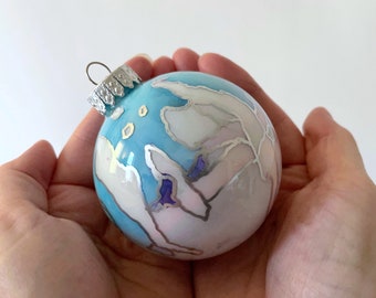 Hand Painted Contemporary Holiday Decoration, Ready to Ship