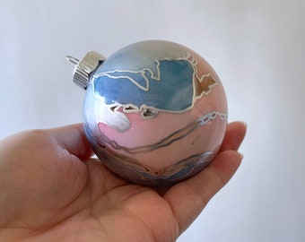 One of a kind, Hand Painted Ornament - Ready to Ship