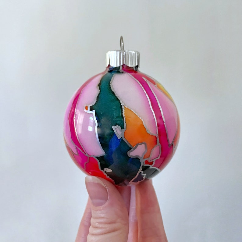 Colorful Hand Painted Contemporary Holiday Decoration image 4